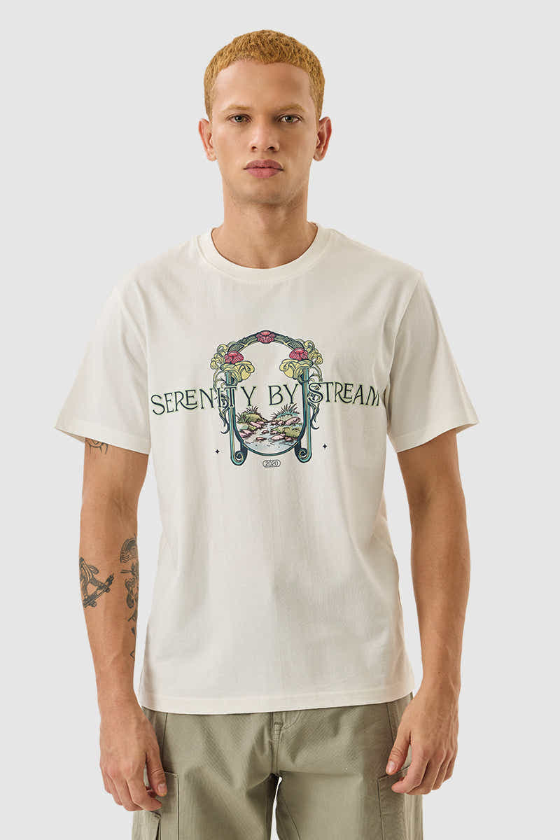 Serenity Off White Slim Fit T-Shirt